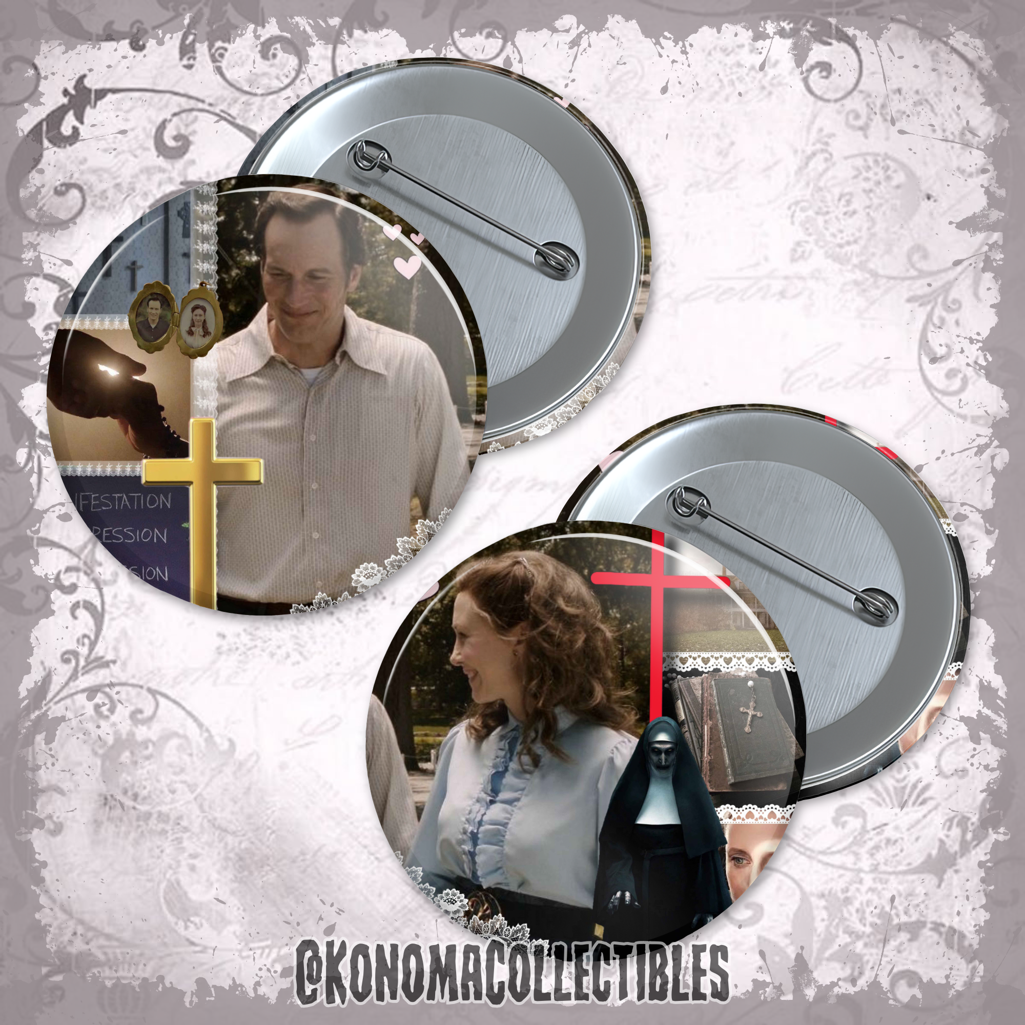 Ed & Lorraine Warren Moodboard Pin Set