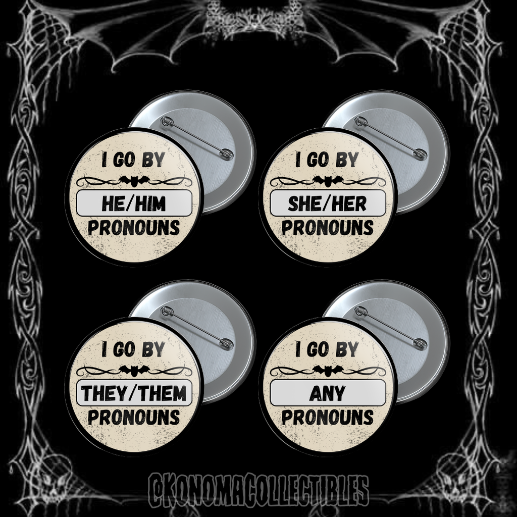 Spooky Pronoun Pins