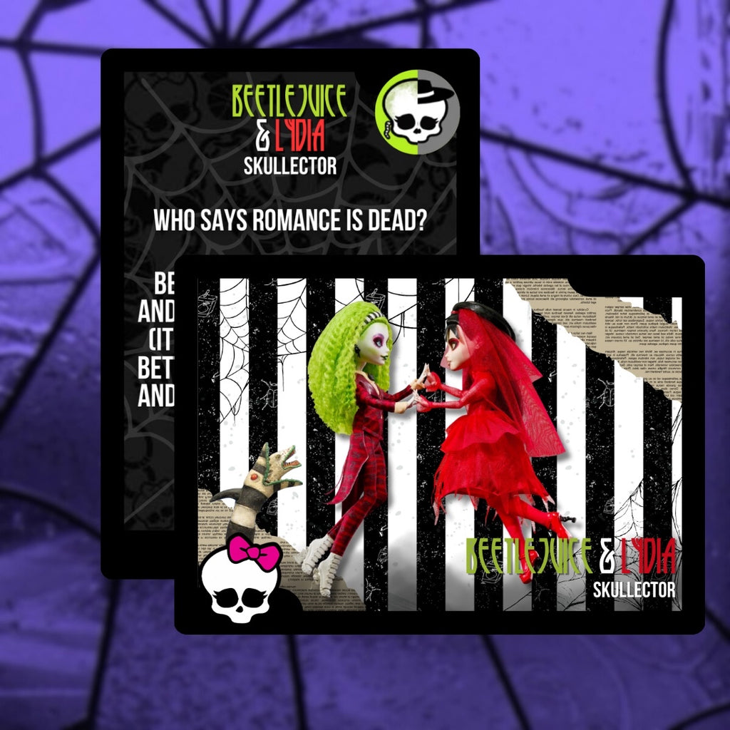 Beetlejuice & Lydia Monster High Skullector Trading Card