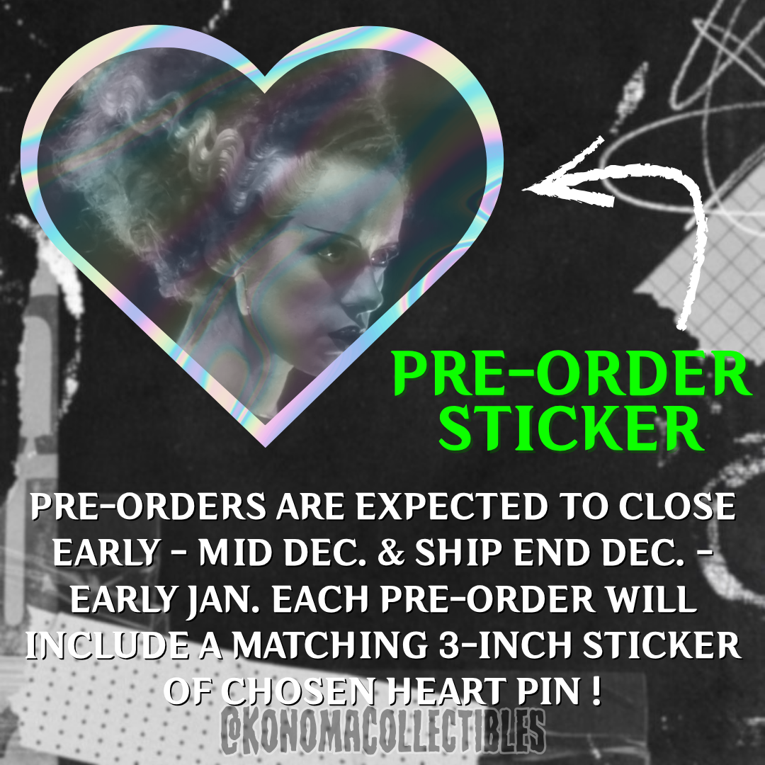 [𝗣𝗥𝗘-𝗢𝗥𝗗𝗘𝗥] Bride of Frankenstein Heart Pin