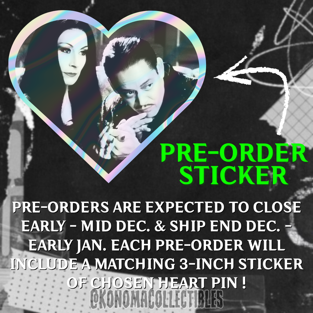 [𝗣𝗥𝗘-𝗢𝗥𝗗𝗘𝗥] Morticia & Gomez Addams Heart Pin