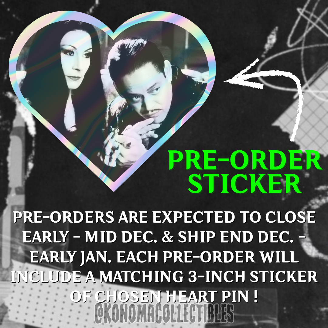 [𝗣𝗥𝗘-𝗢𝗥𝗗𝗘𝗥] Morticia & Gomez Addams Heart Pin