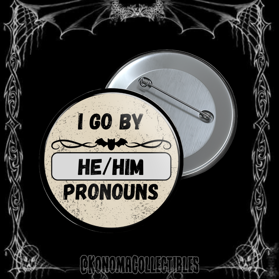 Spooky Pronoun Pins