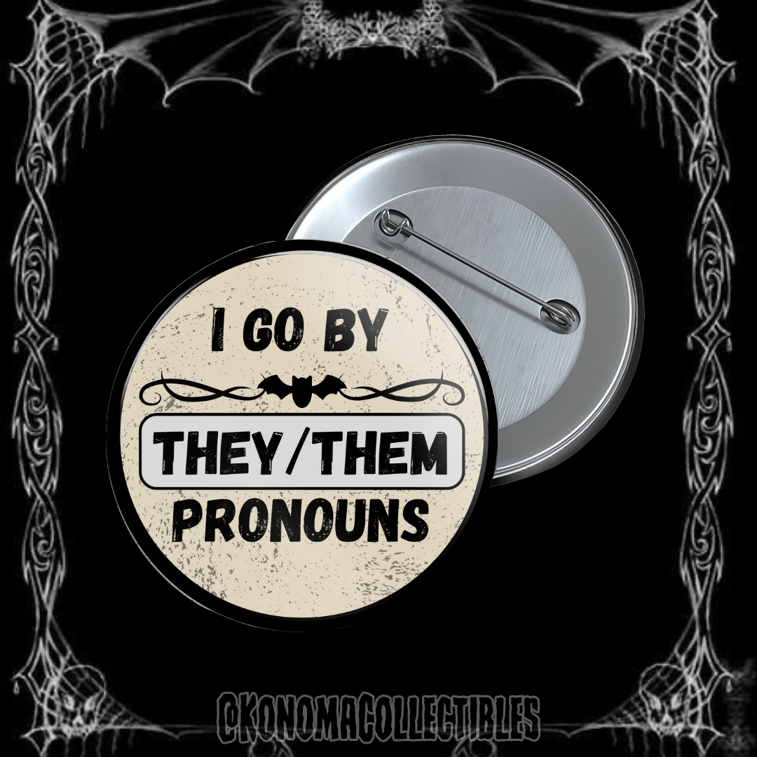 Spooky Pronoun Pins