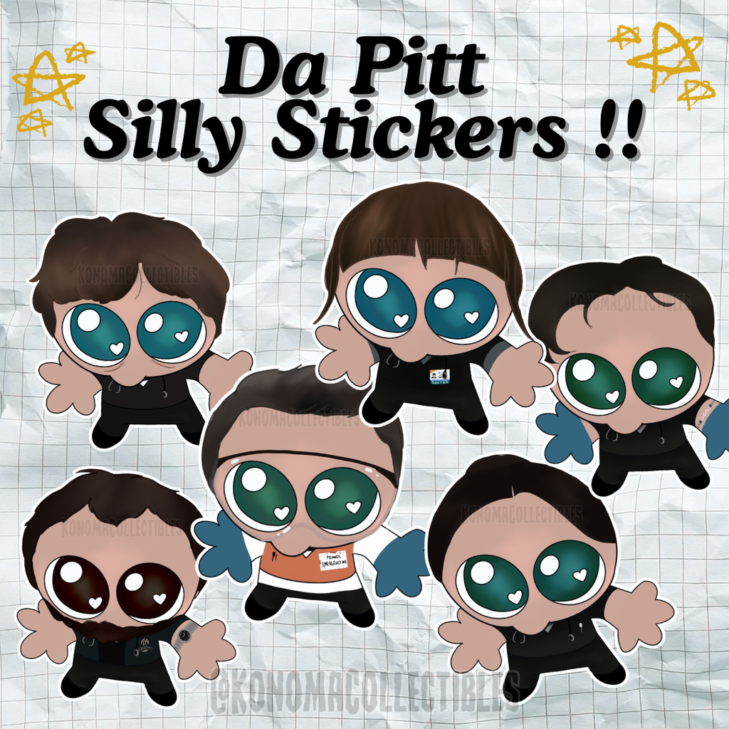 The Pitt Silly Character Stickers