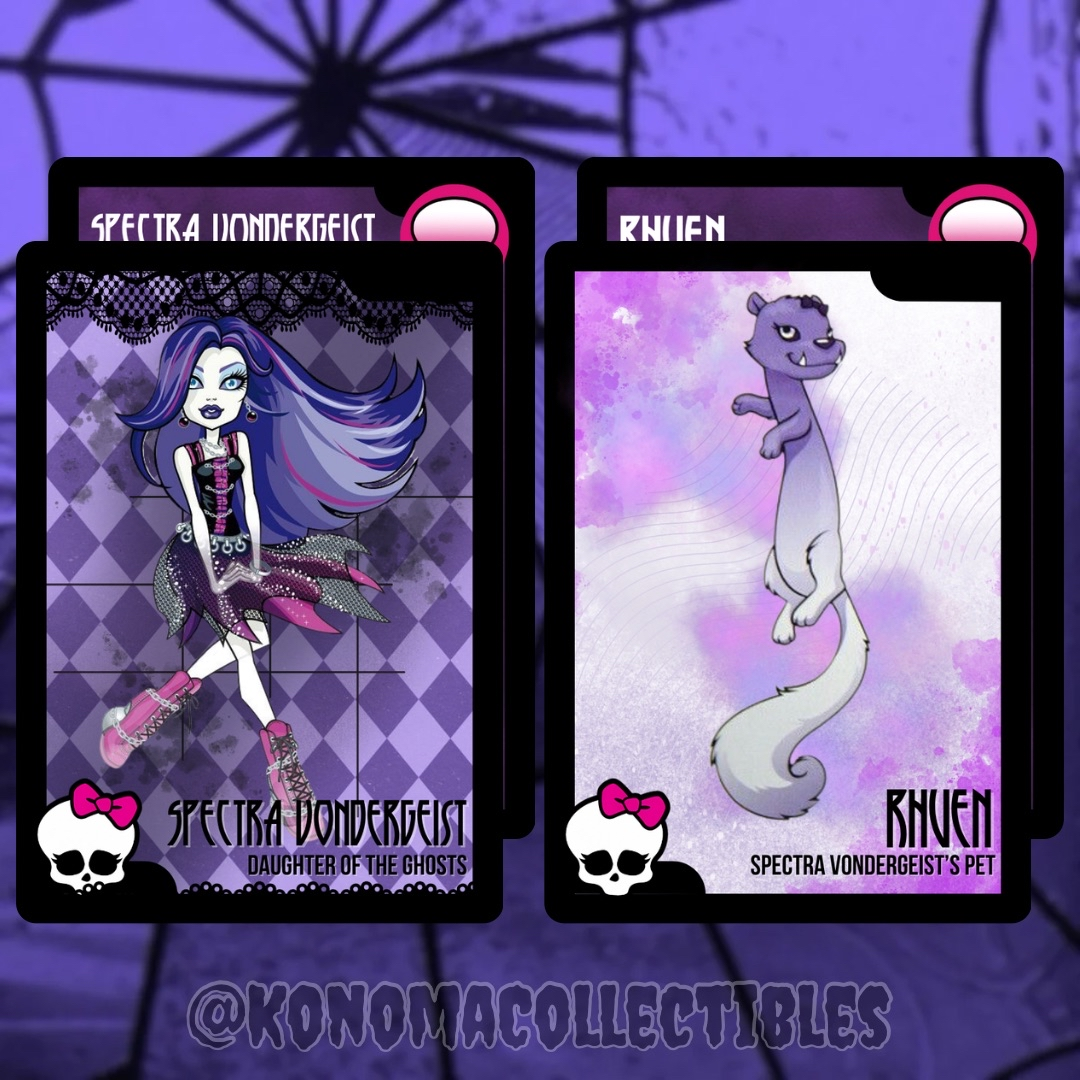 Spectra Vondergeist & Rhuen Monster High Trading Cards