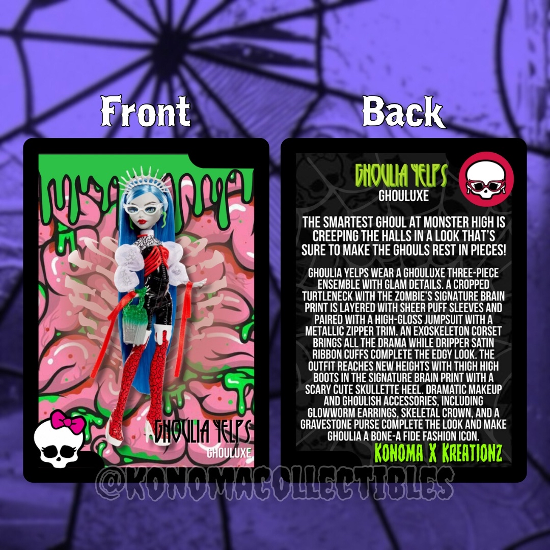 Ghoulia Yelps Monster High Ghouluxe Trading Card