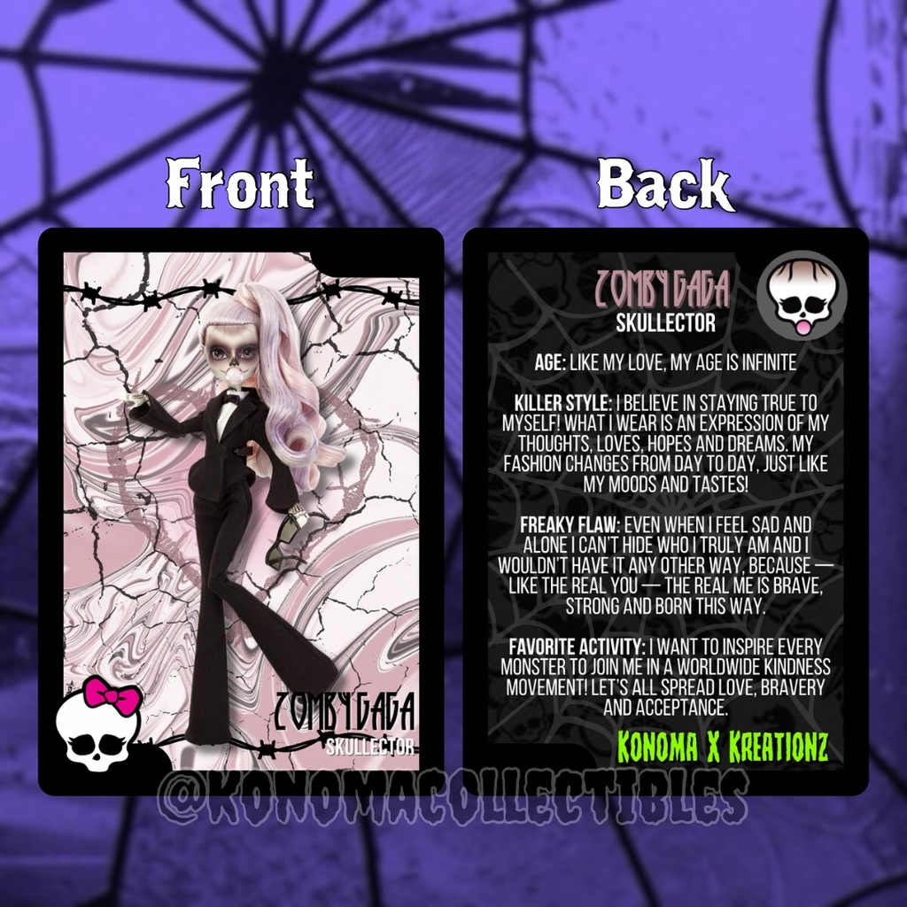 Zomby Gaga Monster High Skullector Trading Card