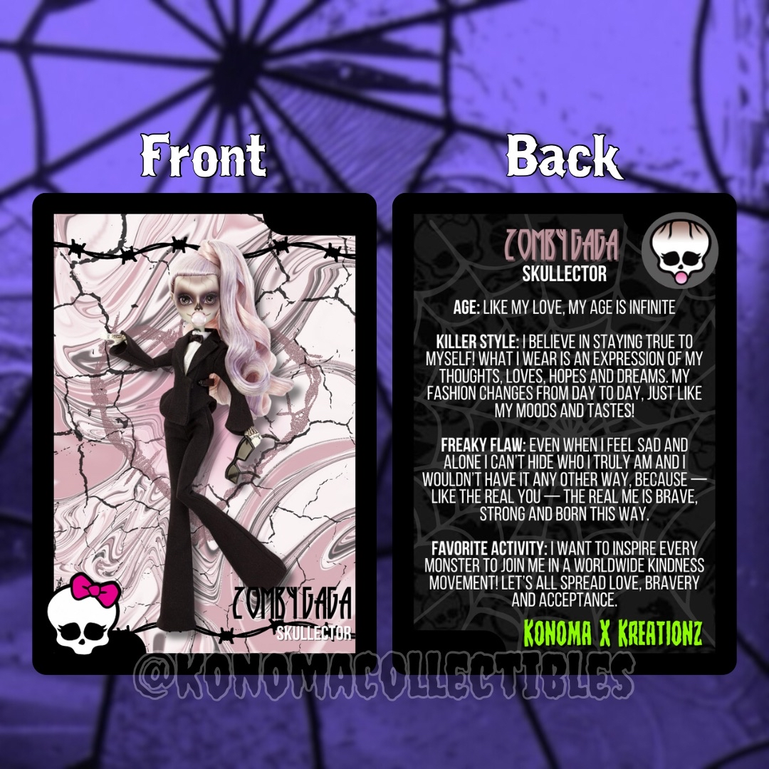 Zomby Gaga Monster High Skullector Trading Card