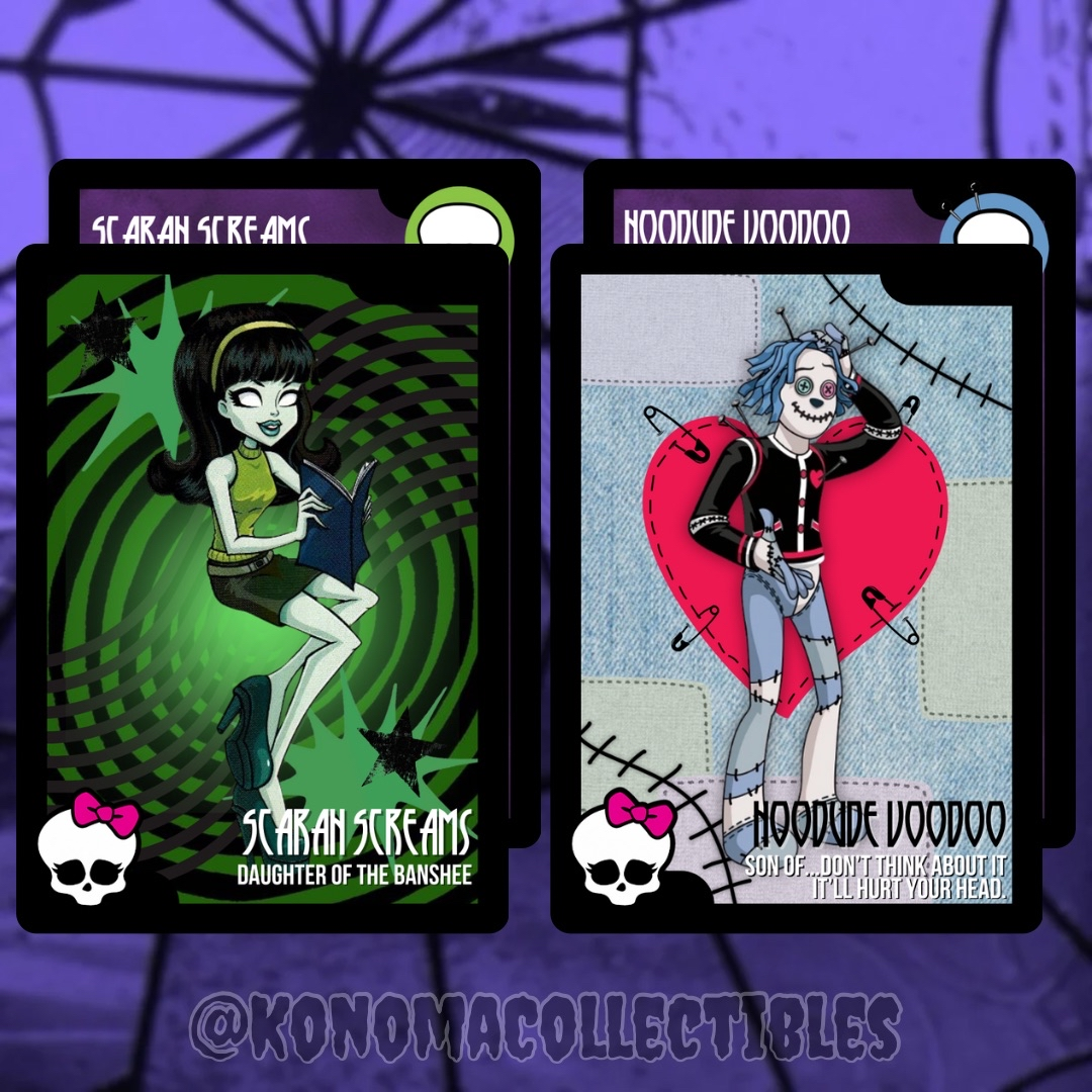 Scarah Screams & Hoodude Voodoo Monster High Trading Cards
