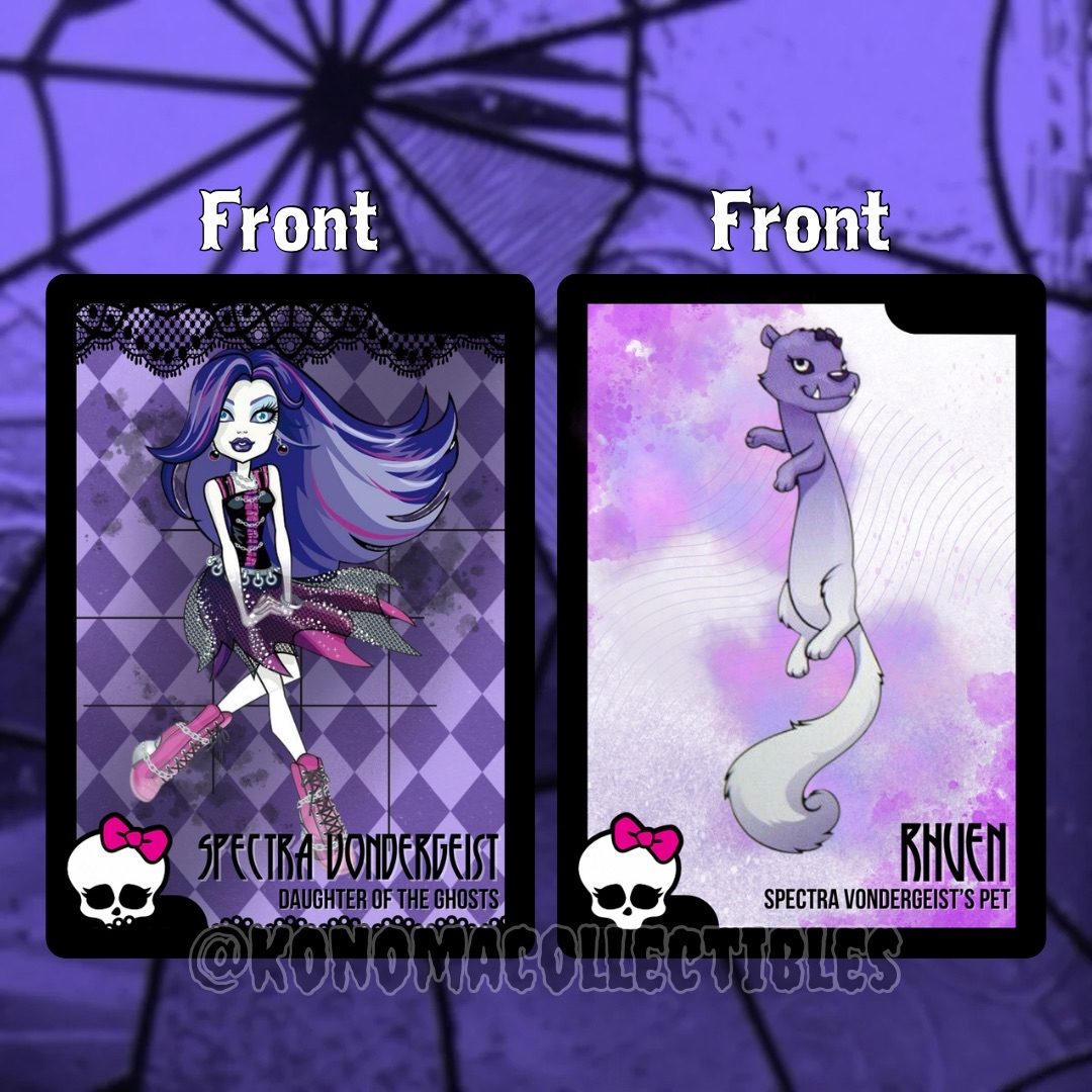 Spectra Vondergeist & Rhuen Monster High Trading Cards