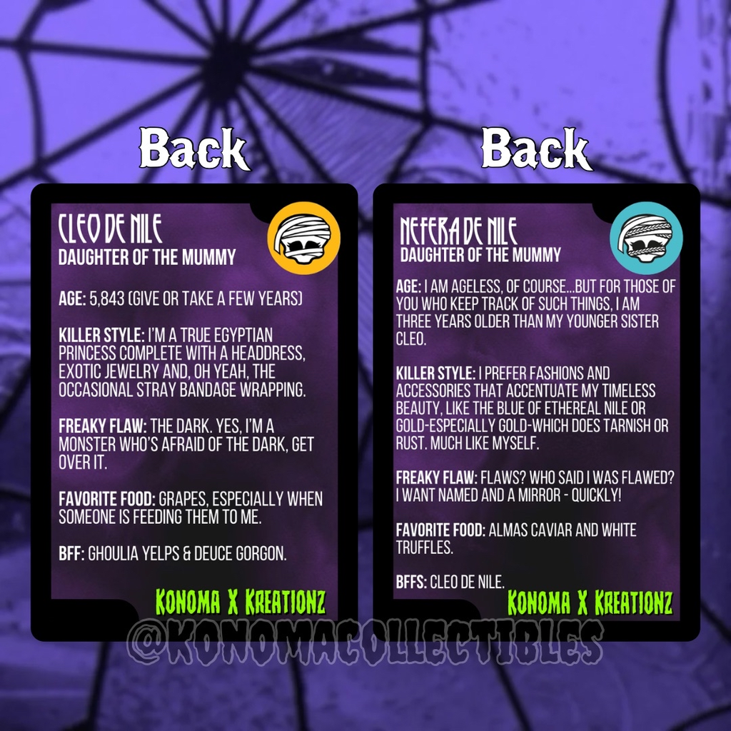 Cleo & Nefera de Nile Monster High Trading Cards