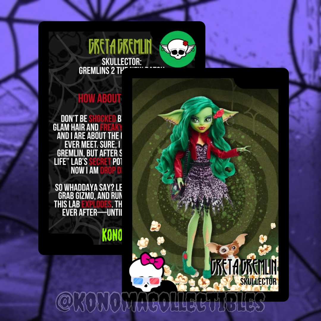 Greta Gremlin Monster High Skullector Trading Card