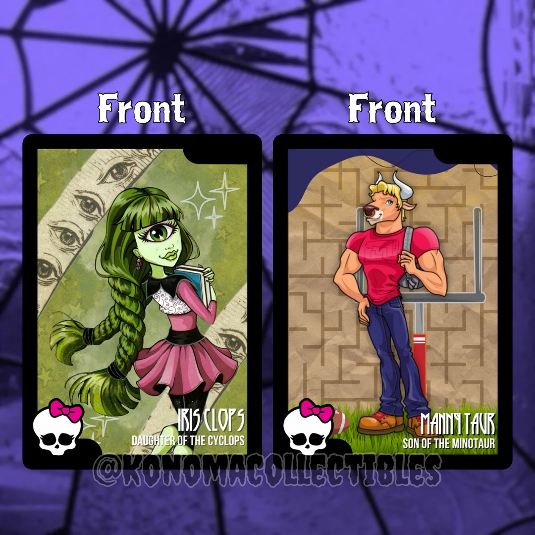 Iris Clops & Manny Taur Monster High Trading Cards