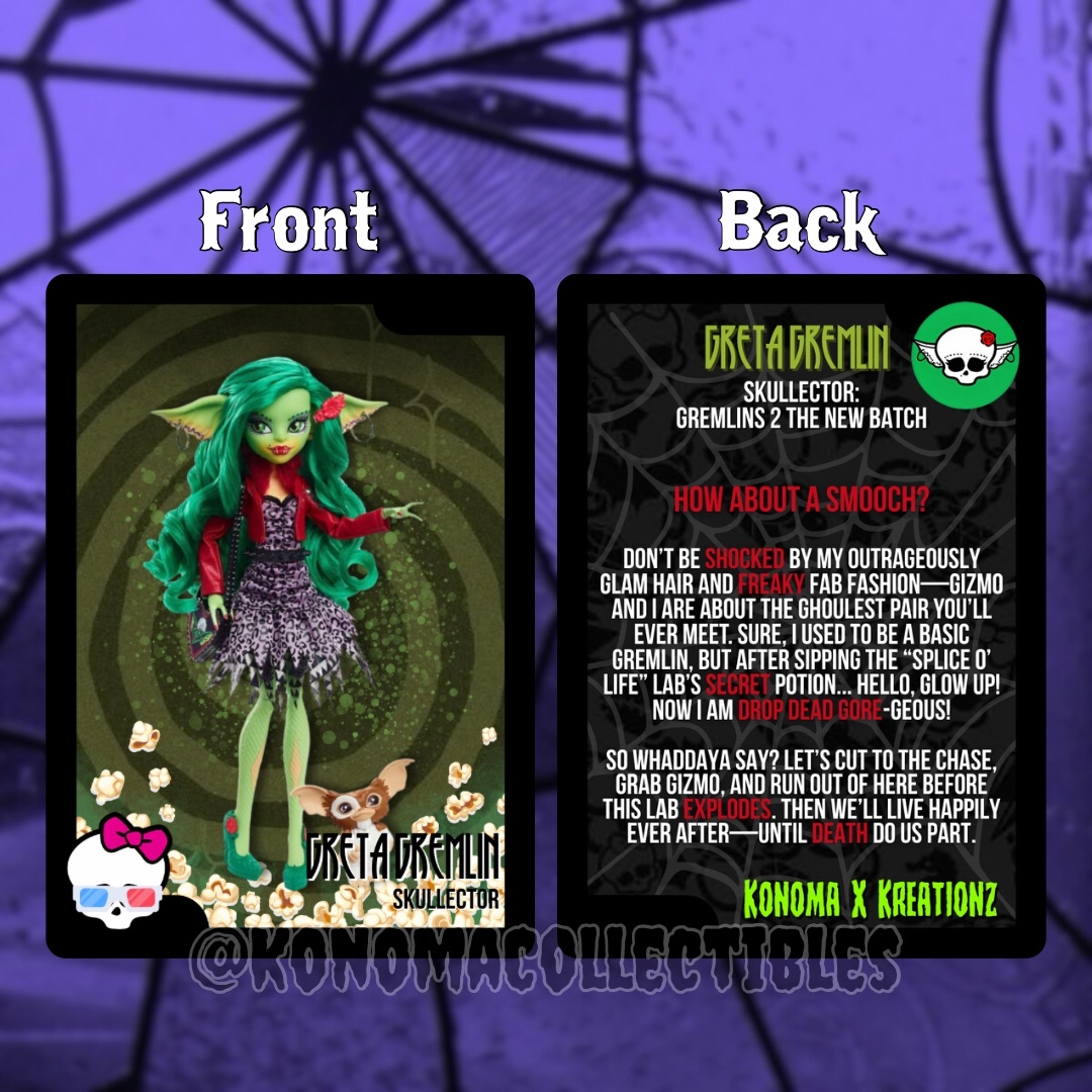 Greta Gremlin Monster High Skullector Trading Card