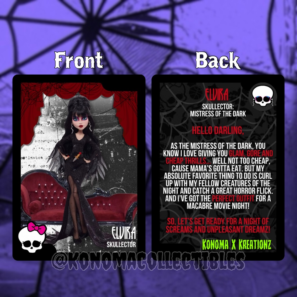 Elvira Monster High Skullector Trading Card