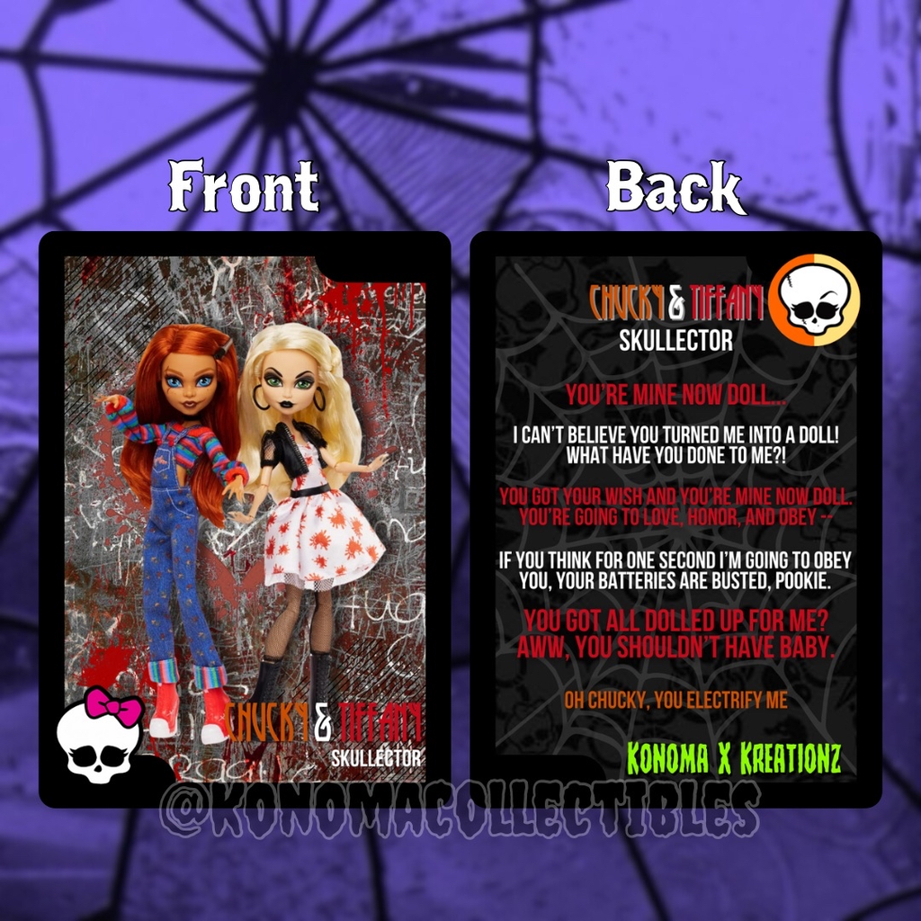 Chucky & Tiffany Monster High Skullector Trading Card