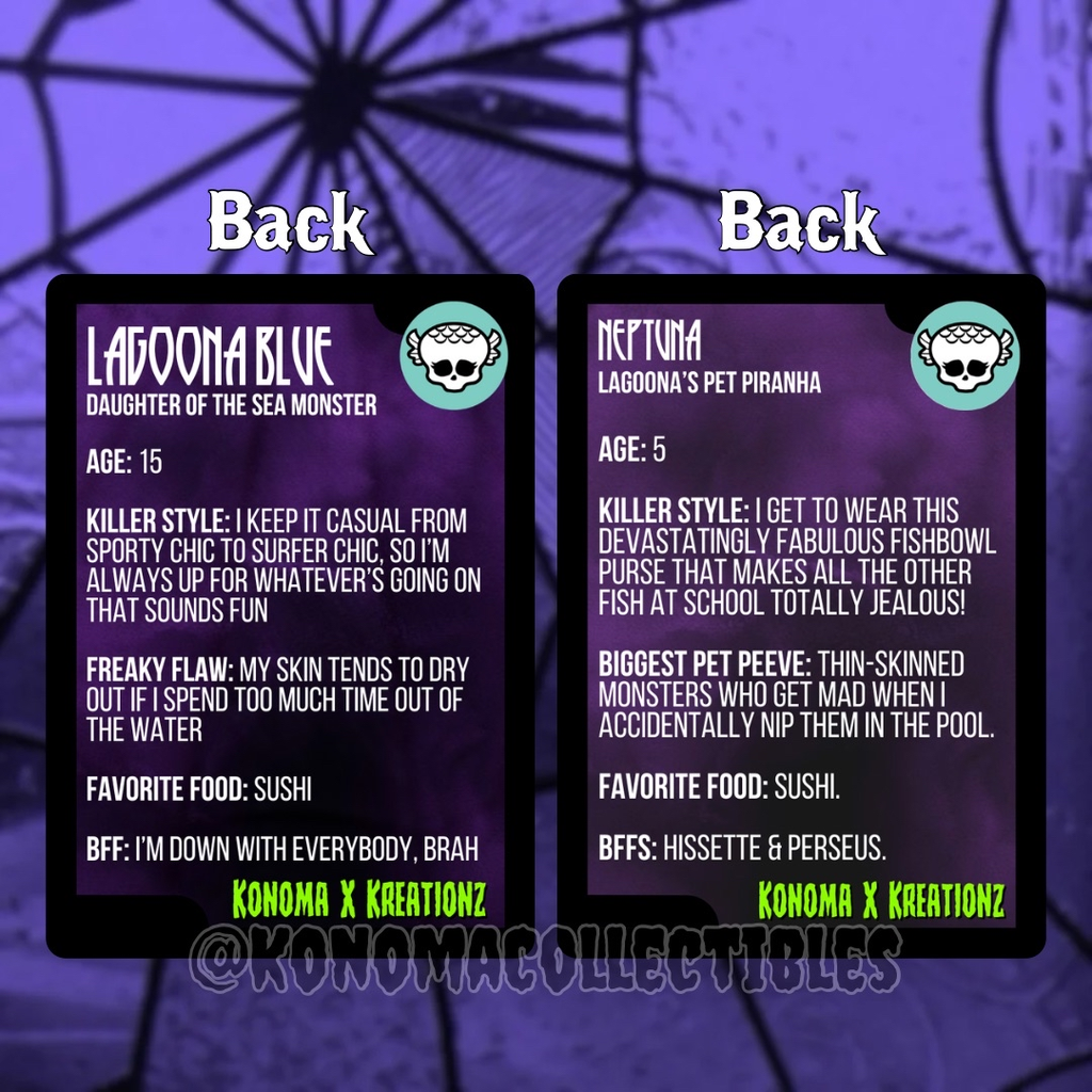 Lagoona Blue & Neptuna Monster High Trading Cards