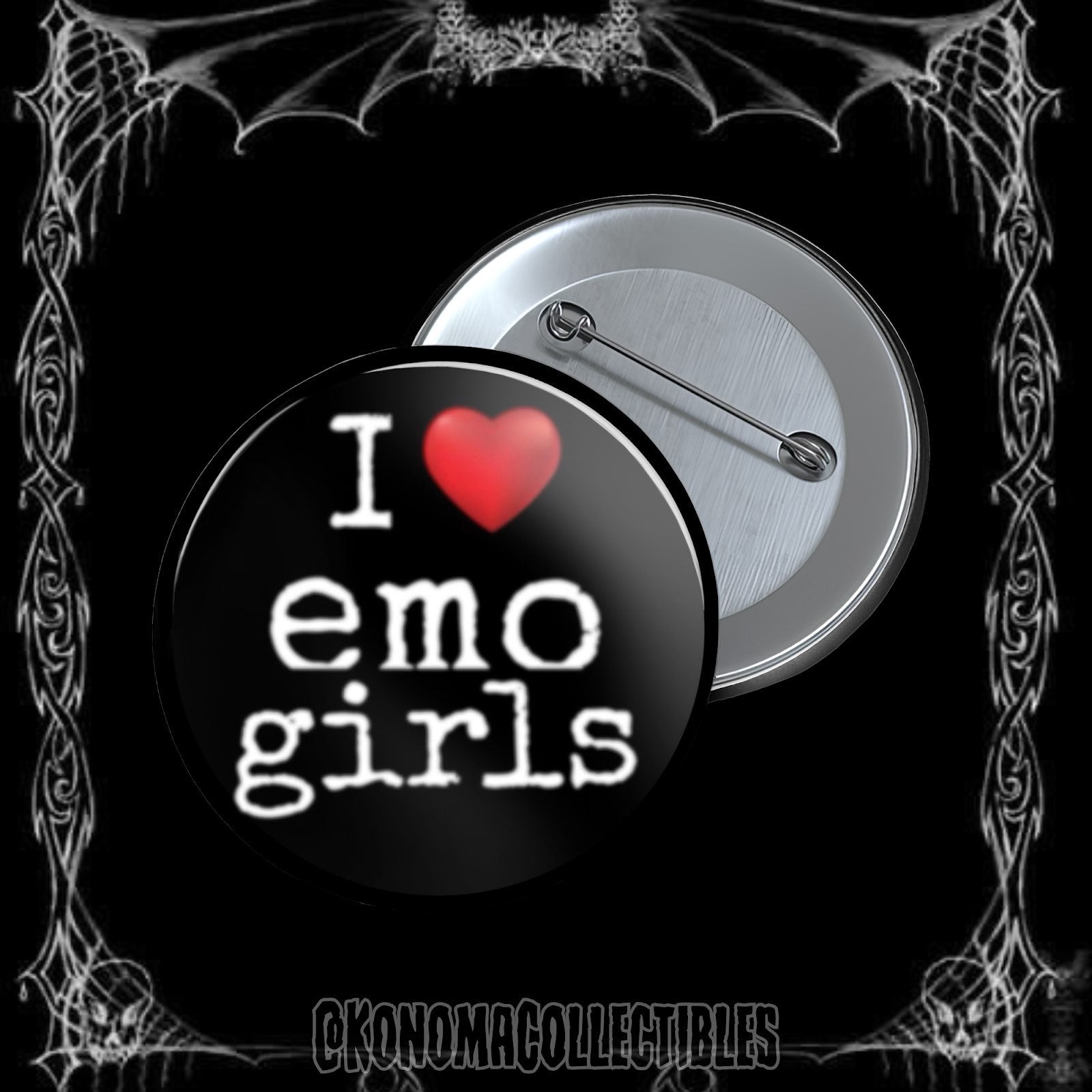 I Heart Emo Girls Pin