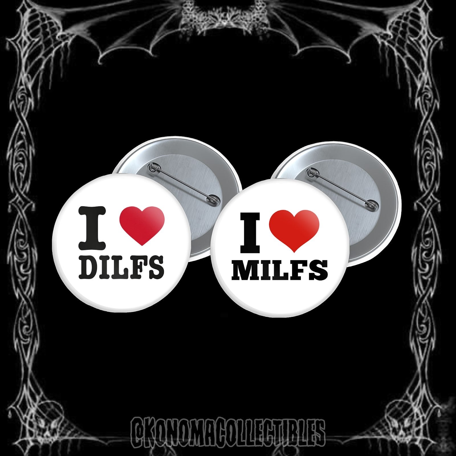 I Heart Dilfs / Milfs 2-Pin Pack